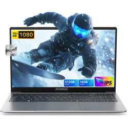 ACEMAGIC 2025 Laptop Twin Lake N150,15,6 Zoll FHD Computer,DDR4 16GB,SSD 512GB,Metallgehäuse Notebook,2.4G/5G WiFi,BT5.0,Type_C,