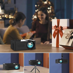 Projektor, Full HD 1080P Heimkino-Videoprojektor, Tragbarer Outdoor-Projektor, Augenschutz, Filmtelefon-Projektor für das