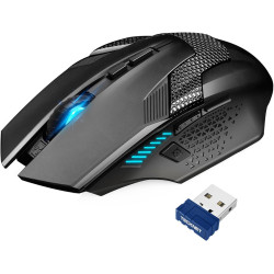 TECKNET Kabellose Gaming Maus, 2,4 GHz Wireless Gamer Maus 8 Tasten, 4800 DPI, 20 Millionen Klicks, Wireless Mouse, Ergonomische