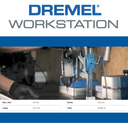 Dremel 220 Bohr-und Werkzeugständer für Multifunktionswerkzeug Stationäre Arbeite Vertikal oder im Winkel Bohren, Einstellbar in