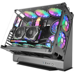 Mars Gaming MCB Schwarz, PC Gaming ATX XL Gehäuse, Custom Premium Edition, Modularer Zweikammer Aufbau