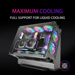 Mars Gaming MCB Schwarz, PC Gaming ATX XL Gehäuse, Custom Premium Edition, Modularer Zweikammer Aufbau