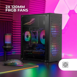 Mars Gaming MCB Schwarz, PC Gaming ATX XL Gehäuse, Custom Premium Edition, Modularer Zweikammer Aufbau