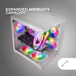 Mars Gaming MCB Schwarz, PC Gaming ATX XL Gehäuse, Custom Premium Edition, Modularer Zweikammer Aufbau