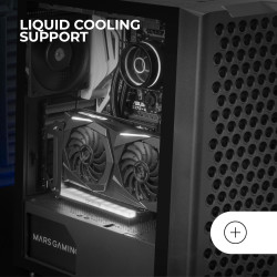 Mars Gaming MCB Schwarz, PC Gaming ATX XL Gehäuse, Custom Premium Edition, Modularer Zweikammer Aufbau