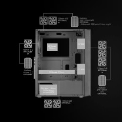 Mars Gaming MCB Schwarz, PC Gaming ATX XL Gehäuse, Custom Premium Edition, Modularer Zweikammer Aufbau