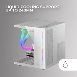 Mars Gaming MCB Schwarz, PC Gaming ATX XL Gehäuse, Custom Premium Edition, Modularer Zweikammer Aufbau