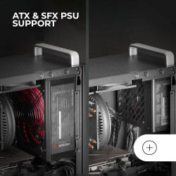 Mars Gaming MCB Schwarz, PC Gaming ATX XL Gehäuse, Custom Premium Edition, Modularer Zweikammer Aufbau