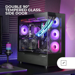 Mars Gaming MCB Schwarz, PC Gaming ATX XL Gehäuse, Custom Premium Edition, Modularer Zweikammer Aufbau