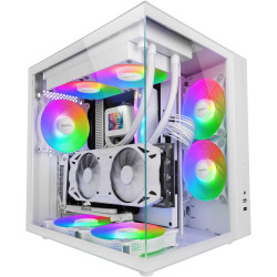 Mars Gaming MCB Schwarz, PC Gaming ATX XL Gehäuse, Custom Premium Edition, Modularer Zweikammer Aufbau