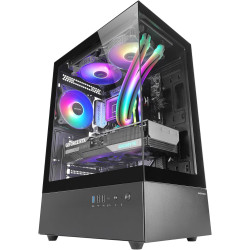 Mars Gaming MCB Schwarz, PC Gaming ATX XL Gehäuse, Custom Premium Edition, Modularer Zweikammer Aufbau