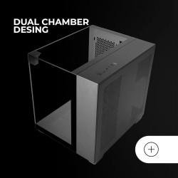 Mars Gaming MCB Schwarz, PC Gaming ATX XL Gehäuse, Custom Premium Edition, Modularer Zweikammer Aufbau