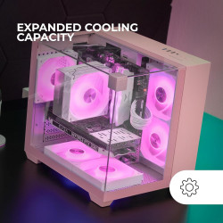Mars Gaming MCB Schwarz, PC Gaming ATX XL Gehäuse, Custom Premium Edition, Modularer Zweikammer Aufbau