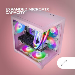 Mars Gaming MCB Schwarz, PC Gaming ATX XL Gehäuse, Custom Premium Edition, Modularer Zweikammer Aufbau
