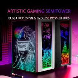 Mars Gaming MCB Schwarz, PC Gaming ATX XL Gehäuse, Custom Premium Edition, Modularer Zweikammer Aufbau