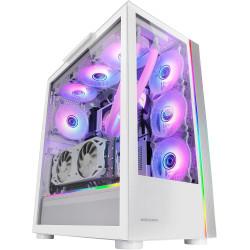 Mars Gaming MCB Schwarz, PC Gaming ATX XL Gehäuse, Custom Premium Edition, Modularer Zweikammer Aufbau