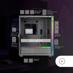 Mars Gaming MCB Schwarz, PC Gaming ATX XL Gehäuse, Custom Premium Edition, Modularer Zweikammer Aufbau