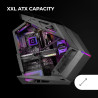 Mars Gaming MCB Schwarz, PC Gaming ATX XL Gehäuse, Custom Premium Edition, Modularer Zweikammer Aufbau