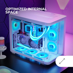 Mars Gaming MCB Schwarz, PC Gaming ATX XL Gehäuse, Custom Premium Edition, Modularer Zweikammer Aufbau