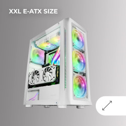 Mars Gaming MCB Schwarz, PC Gaming ATX XL Gehäuse, Custom Premium Edition, Modularer Zweikammer Aufbau