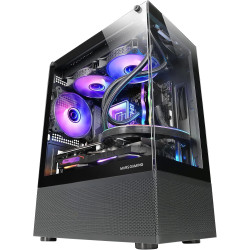 Mars Gaming MCB Schwarz, PC Gaming ATX XL Gehäuse, Custom Premium Edition, Modularer Zweikammer Aufbau