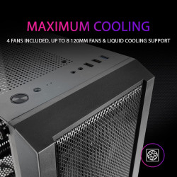 Mars Gaming MCB Schwarz, PC Gaming ATX XL Gehäuse, Custom Premium Edition, Modularer Zweikammer Aufbau