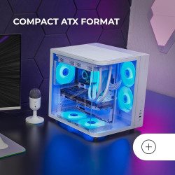 Mars Gaming MCB Schwarz, PC Gaming ATX XL Gehäuse, Custom Premium Edition, Modularer Zweikammer Aufbau