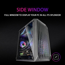 Mars Gaming MCB Schwarz, PC Gaming ATX XL Gehäuse, Custom Premium Edition, Modularer Zweikammer Aufbau