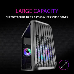 Mars Gaming MCB Schwarz, PC Gaming ATX XL Gehäuse, Custom Premium Edition, Modularer Zweikammer Aufbau