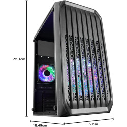 Mars Gaming MCB Schwarz, PC Gaming ATX XL Gehäuse, Custom Premium Edition, Modularer Zweikammer Aufbau
