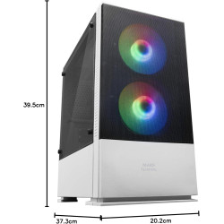 Mars Gaming MCB Schwarz, PC Gaming ATX XL Gehäuse, Custom Premium Edition, Modularer Zweikammer Aufbau