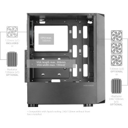 Mars Gaming MCB Schwarz, PC Gaming ATX XL Gehäuse, Custom Premium Edition, Modularer Zweikammer Aufbau