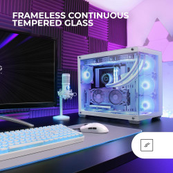 Mars Gaming MCB Schwarz, PC Gaming ATX XL Gehäuse, Custom Premium Edition, Modularer Zweikammer Aufbau