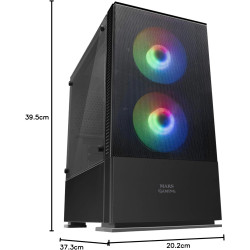 Mars Gaming MCB Schwarz, PC Gaming ATX XL Gehäuse, Custom Premium Edition, Modularer Zweikammer Aufbau