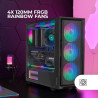 Mars Gaming MCB Schwarz, PC Gaming ATX XL Gehäuse, Custom Premium Edition, Modularer Zweikammer Aufbau