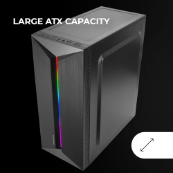 Mars Gaming MCB Schwarz, PC Gaming ATX XL Gehäuse, Custom Premium Edition, Modularer Zweikammer Aufbau