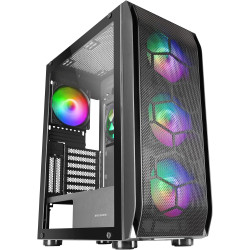 Mars Gaming MCB Schwarz, PC Gaming ATX XL Gehäuse, Custom Premium Edition, Modularer Zweikammer Aufbau