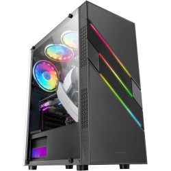 Mars Gaming MCB Schwarz, PC Gaming ATX XL Gehäuse, Custom Premium Edition, Modularer Zweikammer Aufbau