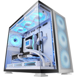 Mars Gaming MCB Schwarz, PC Gaming ATX XL Gehäuse, Custom Premium Edition, Modularer Zweikammer Aufbau