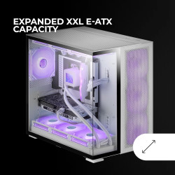 Mars Gaming MCB Schwarz, PC Gaming ATX XL Gehäuse, Custom Premium Edition, Modularer Zweikammer Aufbau