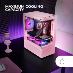 Mars Gaming MCB Schwarz, PC Gaming ATX XL Gehäuse, Custom Premium Edition, Modularer Zweikammer Aufbau