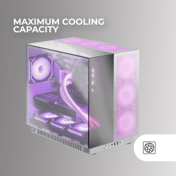 Mars Gaming MCB Schwarz, PC Gaming ATX XL Gehäuse, Custom Premium Edition, Modularer Zweikammer Aufbau