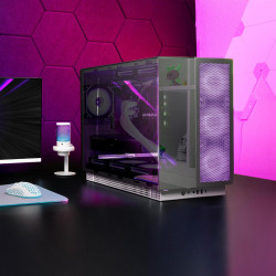 Mars Gaming MCB Schwarz, PC Gaming ATX XL Gehäuse, Custom Premium Edition, Modularer Zweikammer Aufbau