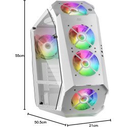 Mars Gaming MCB Schwarz, PC Gaming ATX XL Gehäuse, Custom Premium Edition, Modularer Zweikammer Aufbau