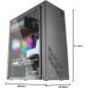 Mars Gaming MCB Schwarz, PC Gaming ATX XL Gehäuse, Custom Premium Edition, Modularer Zweikammer Aufbau