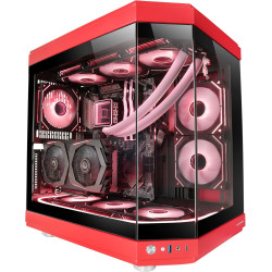 Mars Gaming MCB Schwarz, PC Gaming ATX XL Gehäuse, Custom Premium Edition, Modularer Zweikammer Aufbau