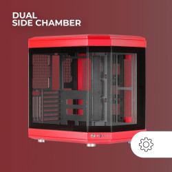 Mars Gaming MCB Schwarz, PC Gaming ATX XL Gehäuse, Custom Premium Edition, Modularer Zweikammer Aufbau