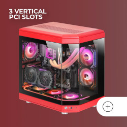 Mars Gaming MCB Schwarz, PC Gaming ATX XL Gehäuse, Custom Premium Edition, Modularer Zweikammer Aufbau