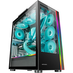 Mars Gaming MCB Schwarz, PC Gaming ATX XL Gehäuse, Custom Premium Edition, Modularer Zweikammer Aufbau