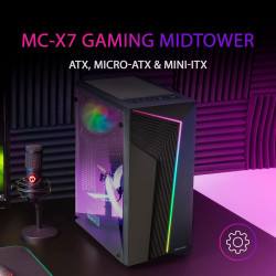 Mars Gaming MCB Schwarz, PC Gaming ATX XL Gehäuse, Custom Premium Edition, Modularer Zweikammer Aufbau